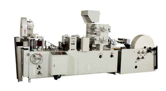 Good price Automatic Paper Pocket Tissue Folding Machine 550pcs/min 380V with 2 Color Flexo Printing online